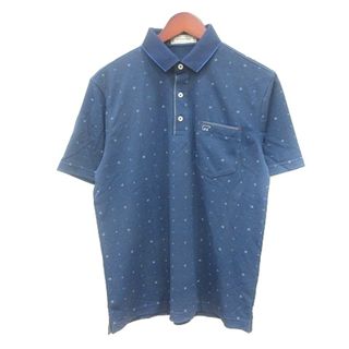 ゴールデンベア(Golden Bear)のゴールデンベア GOLDEN BEAR ポロシャツ ドット 半袖 M 青 ブルー(ポロシャツ)