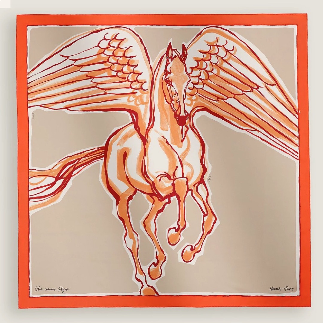 HERMES(エルメス)のエルメス スカーフ 新品未使用 カレ 90 《ペガサスのように自由に》 ハンドメイドのファッション小物(スカーフ)の商品写真