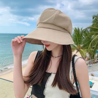 帽子 レディース ハット UVカット つば広  UVカット日焼け防止 ベージュ(ハット)