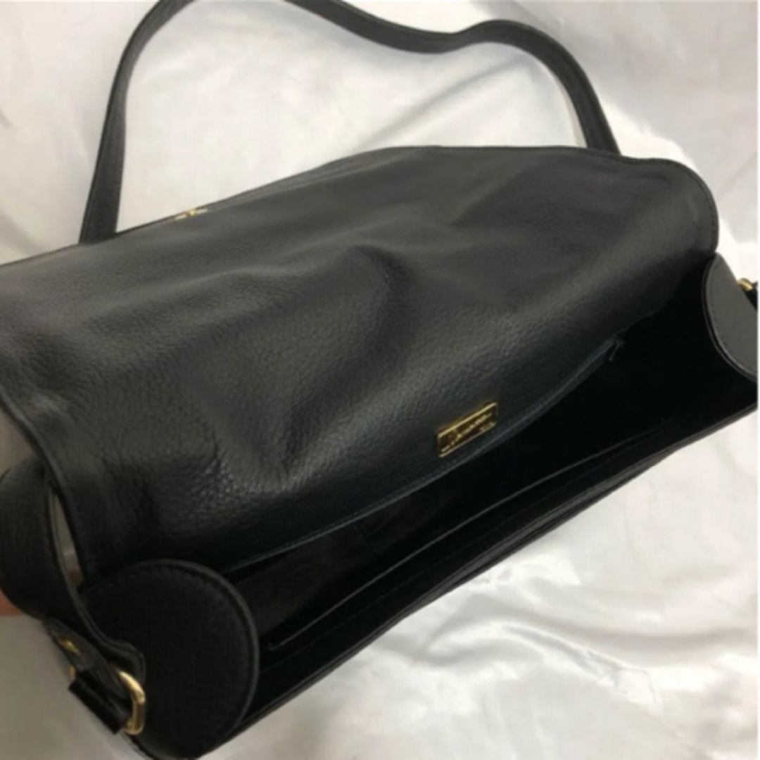 denHAMANO(デンハマノハンドバッグ)の【美品】ショルダーバッグ　傳濱野　黒　おでかけ　ビジネス　冠婚葬祭　はまの 本革 レディースのバッグ(ショルダーバッグ)の商品写真