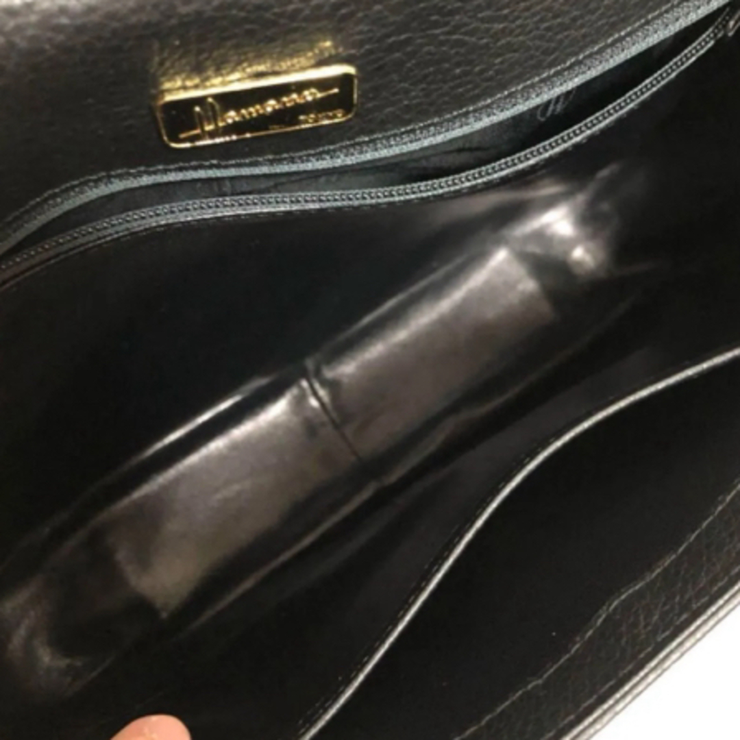 denHAMANO(デンハマノハンドバッグ)の【美品】ショルダーバッグ　傳濱野　黒　おでかけ　ビジネス　冠婚葬祭　はまの 本革 レディースのバッグ(ショルダーバッグ)の商品写真
