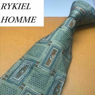 リキエルオム(RYKIEL HOMME)の★ リキエル オム★ ブランド ネクタイ シルク フランス製 グリーン系(ネクタイ)