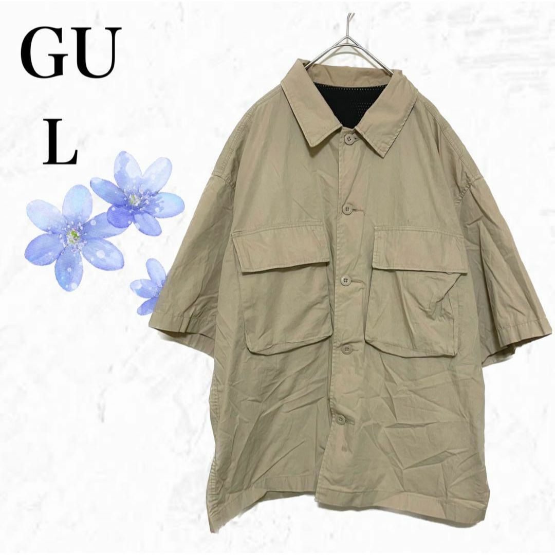 GU(ジーユー)の【GU】半袖シャツ メンズライク　ミリタリー風　ユニセックス　ゆるだぼ　羽織り メンズのトップス(シャツ)の商品写真