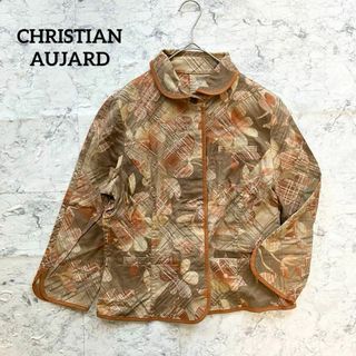 クリスチャンオジャール(CHRISTIAN AUJARD)の【クリスチャンオジャール】総柄 コットンリネン襟付きジャケット 涼しげ 比翼(スプリングコート)