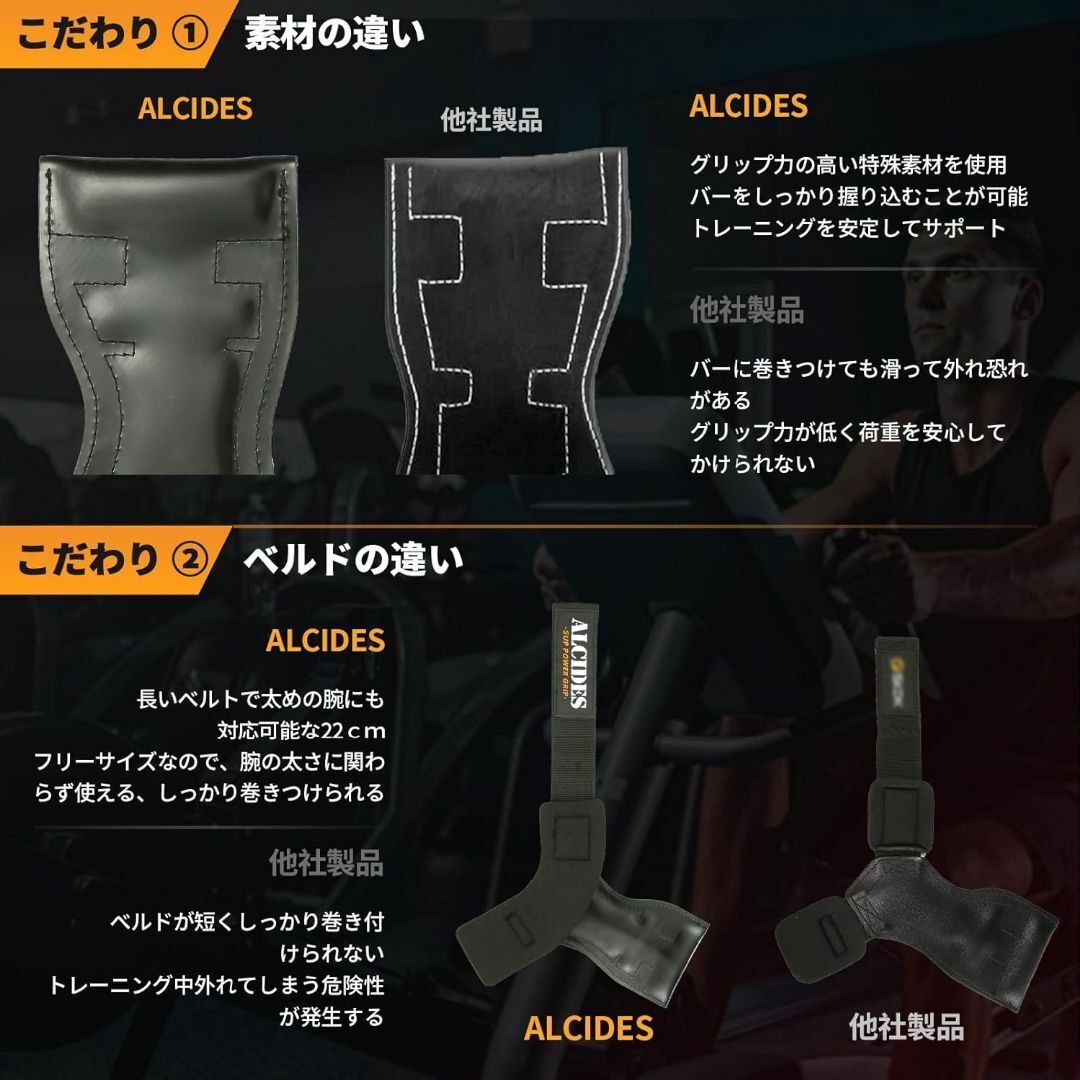 パワーグリップ【SUP】筋トレ グローブ 握力補助 ラバー グリ スポーツ/アウトドアのトレーニング/エクササイズ(トレーニング用品)の商品写真