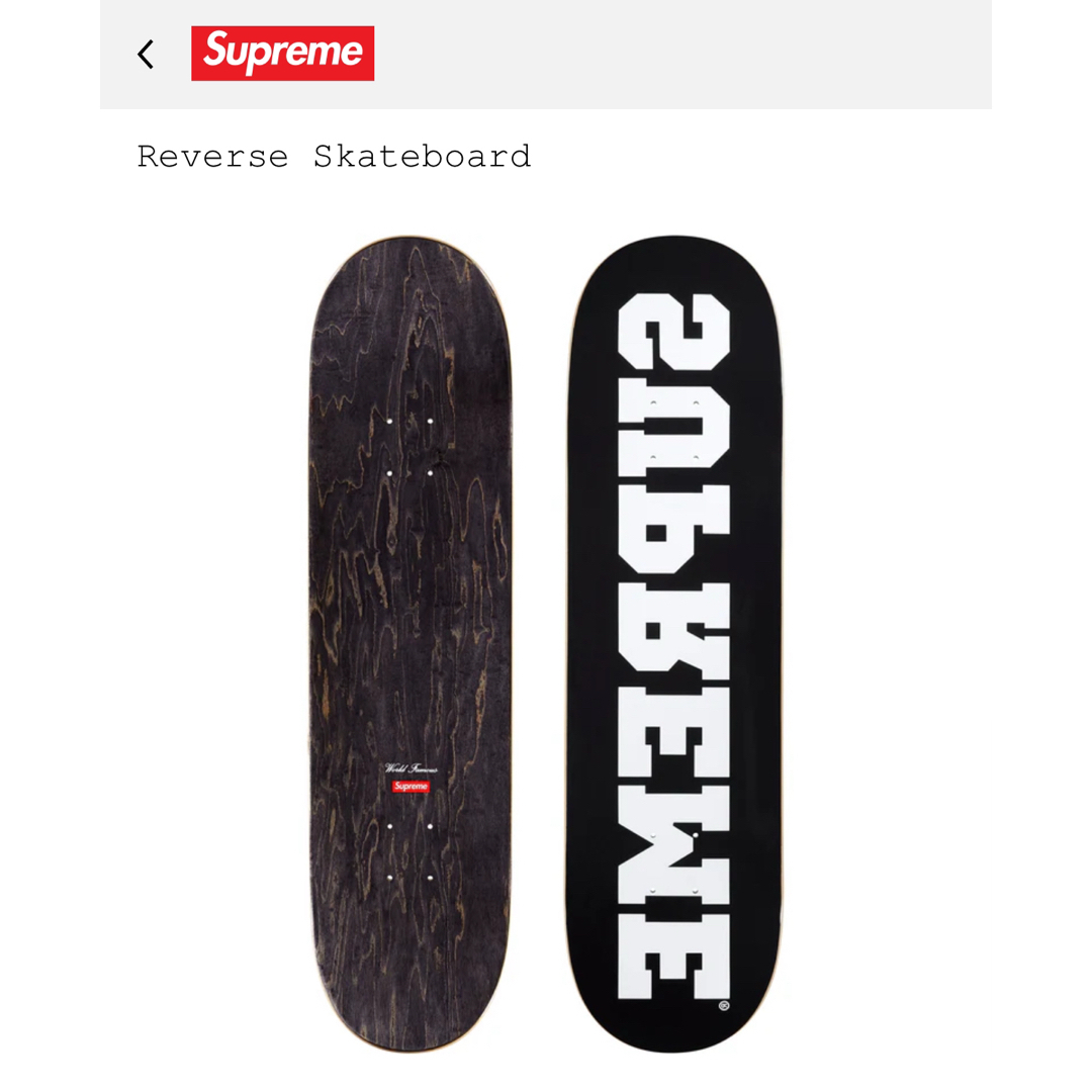 Supreme(シュプリーム)のSUPREME Reverse Skateboard スケートボード スポーツ/アウトドアのスポーツ/アウトドア その他(スケートボード)の商品写真