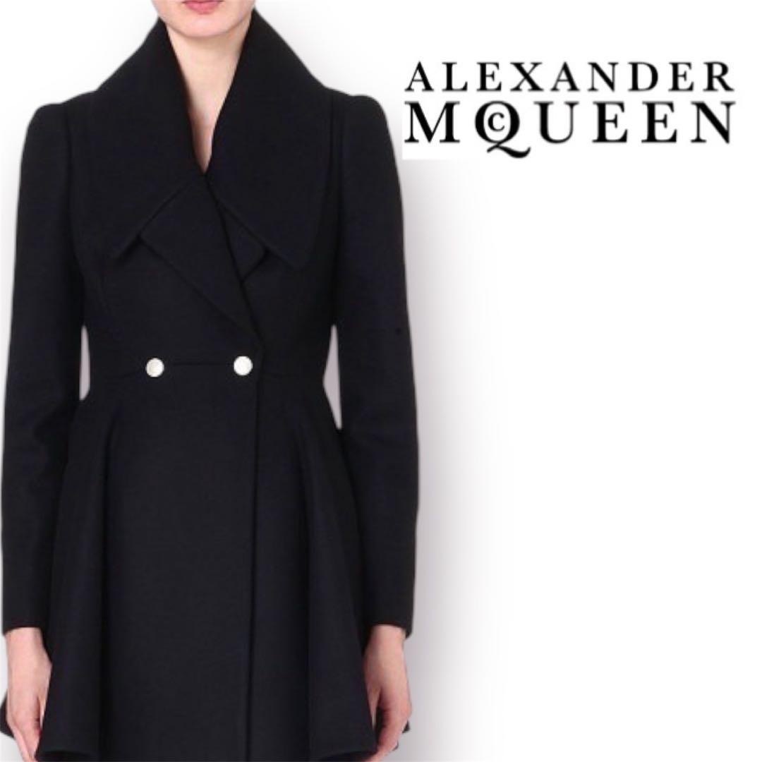 Alexander McQueen - 美品 Alexander McQueenウールフレアコート キャサリン妃着用