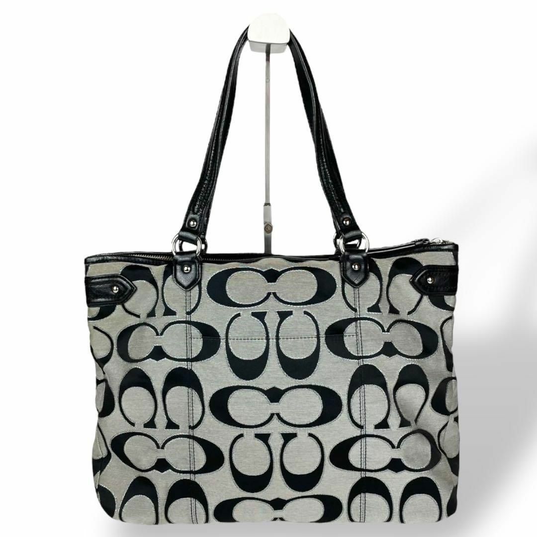 COACH(コーチ)の【美品】コーチ トートバッグ シグネチャー キャンバス 黒 F23938 レディースのバッグ(トートバッグ)の商品写真