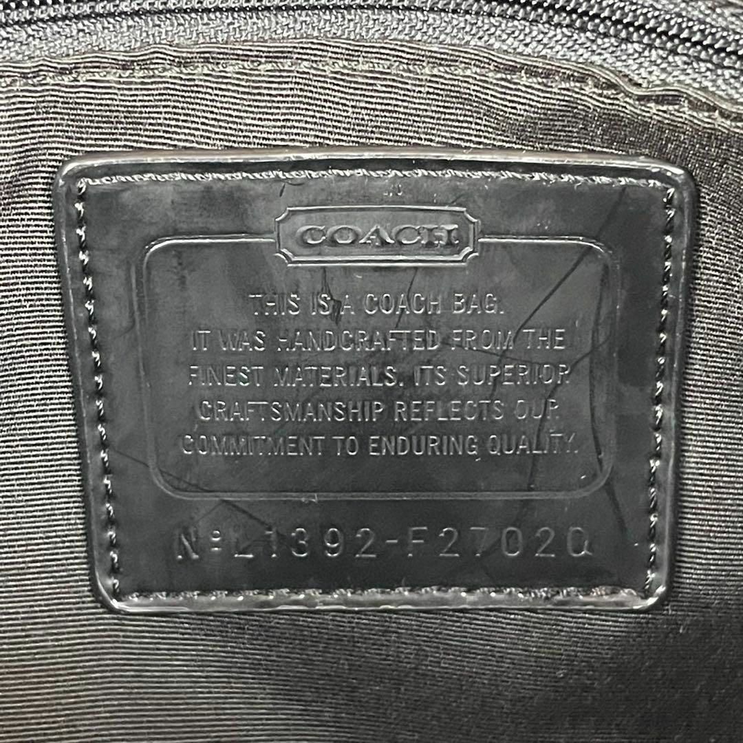 COACH(コーチ)の【良品】コーチ トートバッグ シグネチャー PVC 黒 グレー F27020 レディースのバッグ(ショルダーバッグ)の商品写真
