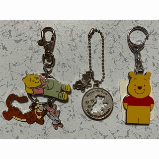 クマノプーサン(くまのプーさん)のディズニーランド プーさん キーホルダー レトロ 3点セット(キャラクターグッズ)