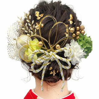 JZOON 成人式 髪飾り ヘアアクセサリー アジサイ テールリード ソーラーロ