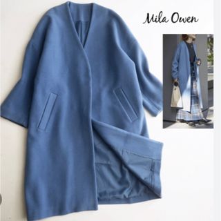 Mila Owen - ミラオーウェン 接結ハーフ丈Aラインコート の通販 Mila Owen - ミラオーウェン 接結ハーフ丈Aラインコート の通販