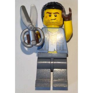 レゴ(Lego)のレゴミニフィグ　ハサミを持ったパンチパーマの男(知育玩具)