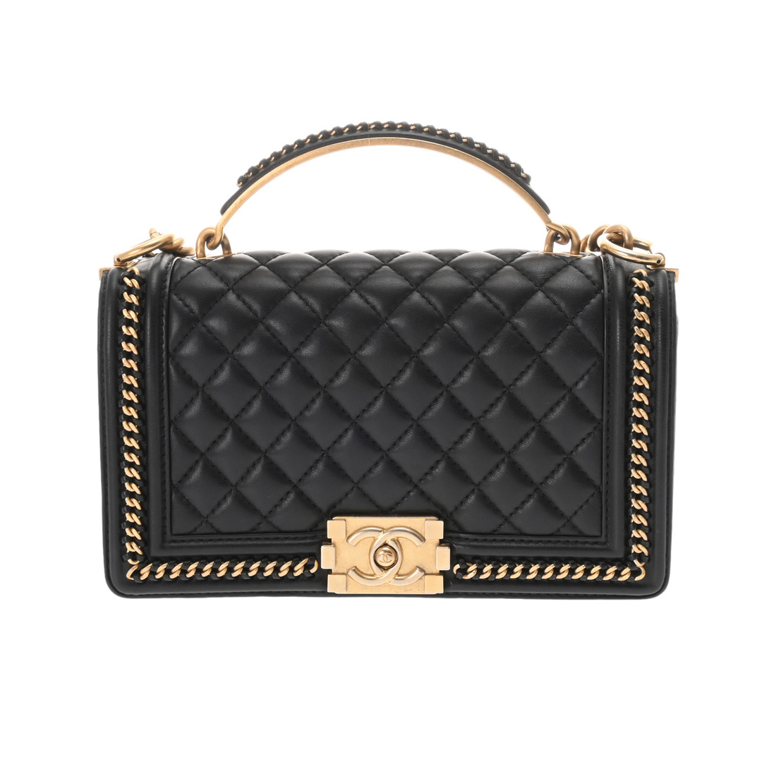 CHANEL - 中古 シャネル CHANEL A94804 ランダムシリアル レディース ショルダーバッグ ボーイシャネル ブラック カーフスキン