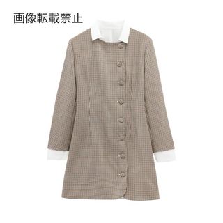 🐹3月新作🌸16768◆チェック 柄 ジャケット ワンピース(ミニワンピース)