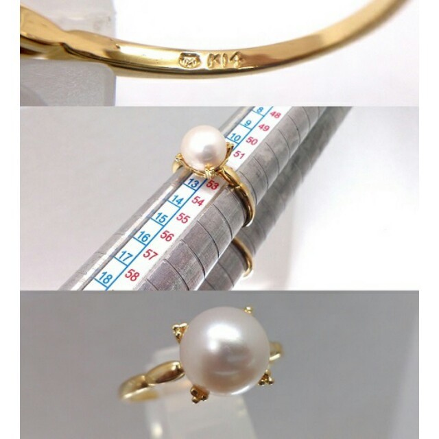 ✴K14YG✴ 指輪 MIKIMOTO ミキモトジュエリー パールリング 12号 レディースのアクセサリー(リング(指輪))の商品写真