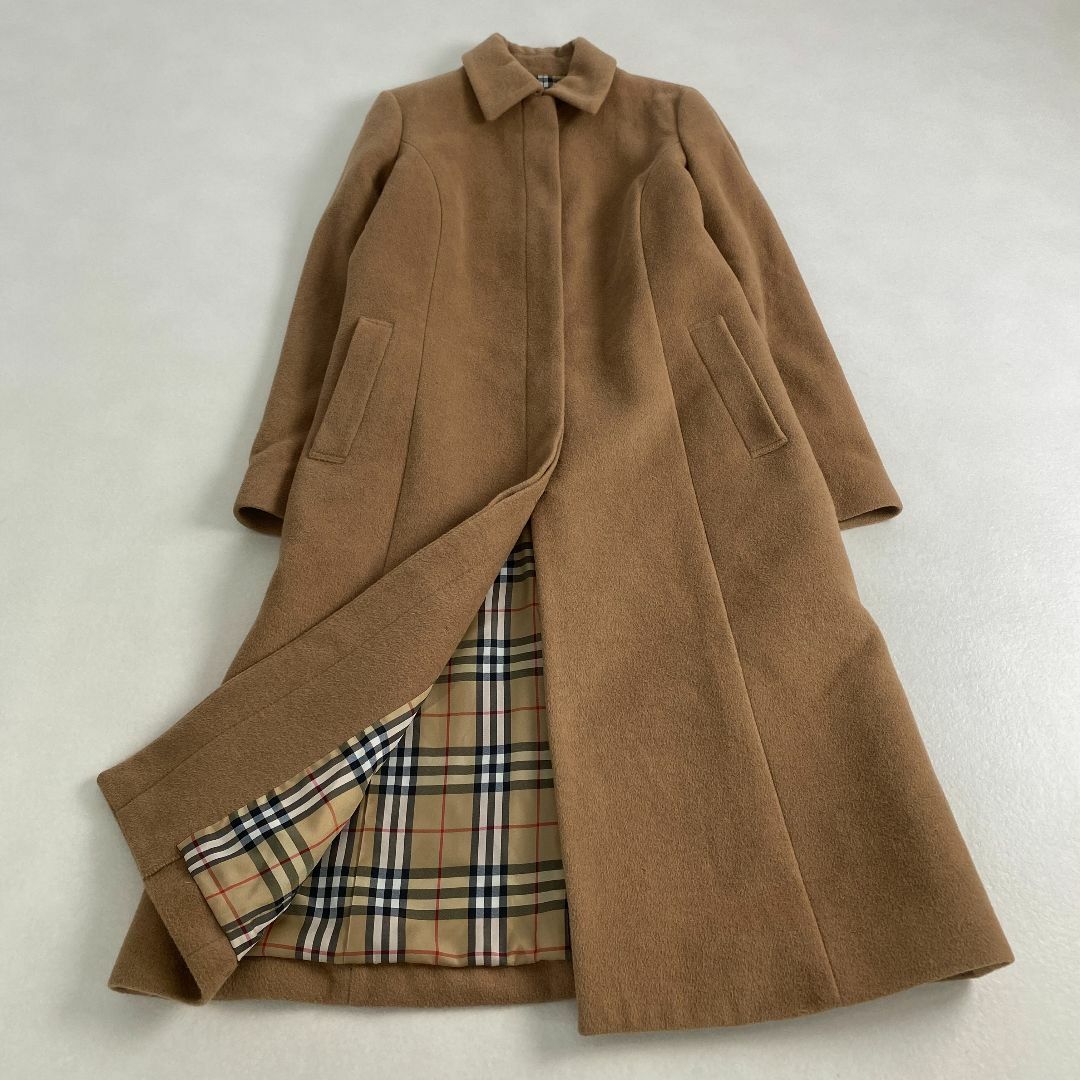 BURBERRY BLUE LABEL - バーバリーブルーレーベル　ロングコート　ノバチェック　アンゴラ　比翼仕立て