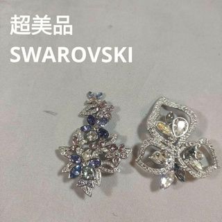 SWAROVSKI - うっとり煌めくお花の刺繍ブローチ パールチャーム SWAROVSKI - うっとり煌めくお花の刺繍ブローチ パールチャーム