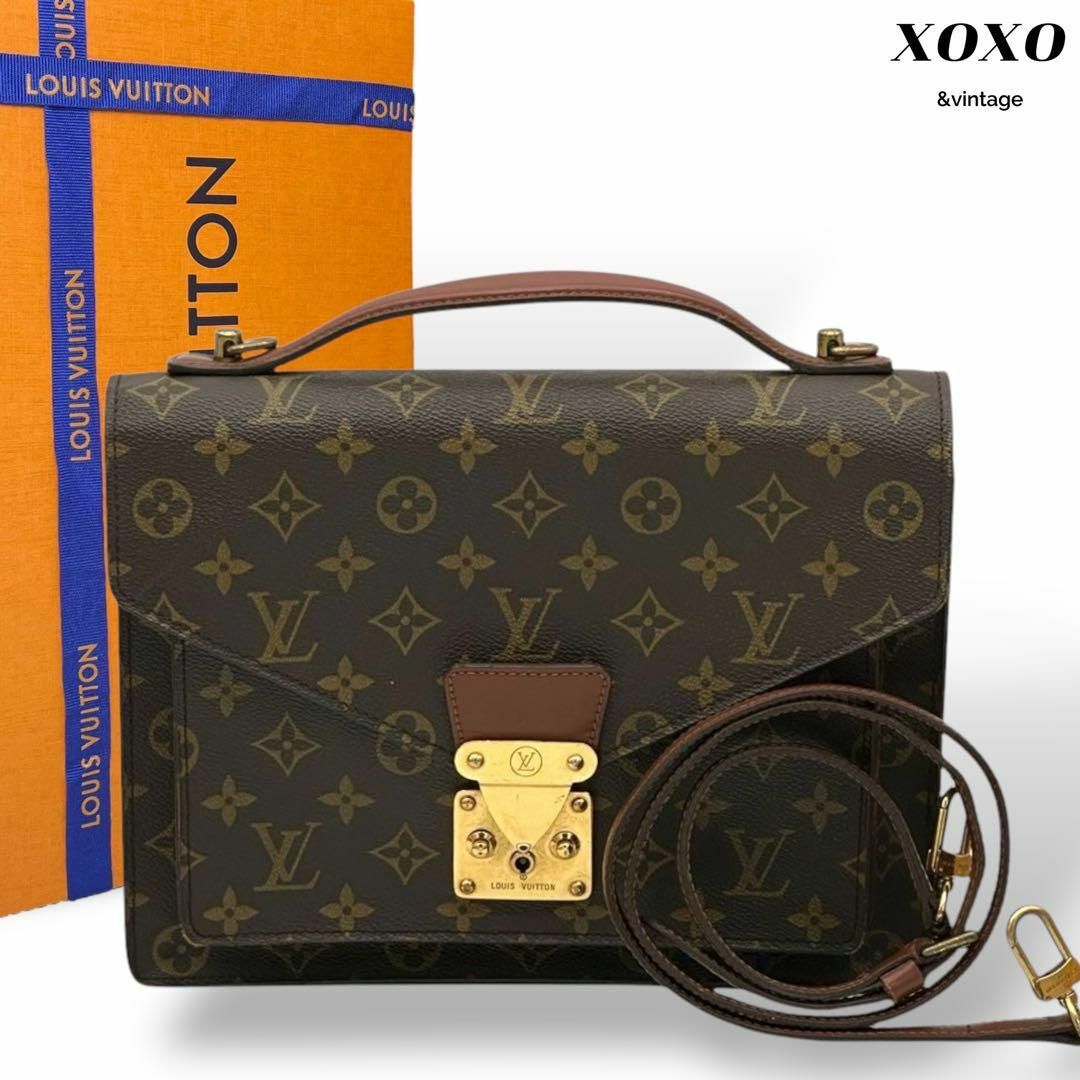 LOUIS VUITTON - 鑑定済 ルイヴィトン モンソー 2way ビジネス LOUIS VUITTON - 鑑定済 ルイヴィトン モンソー 2way ビジネス