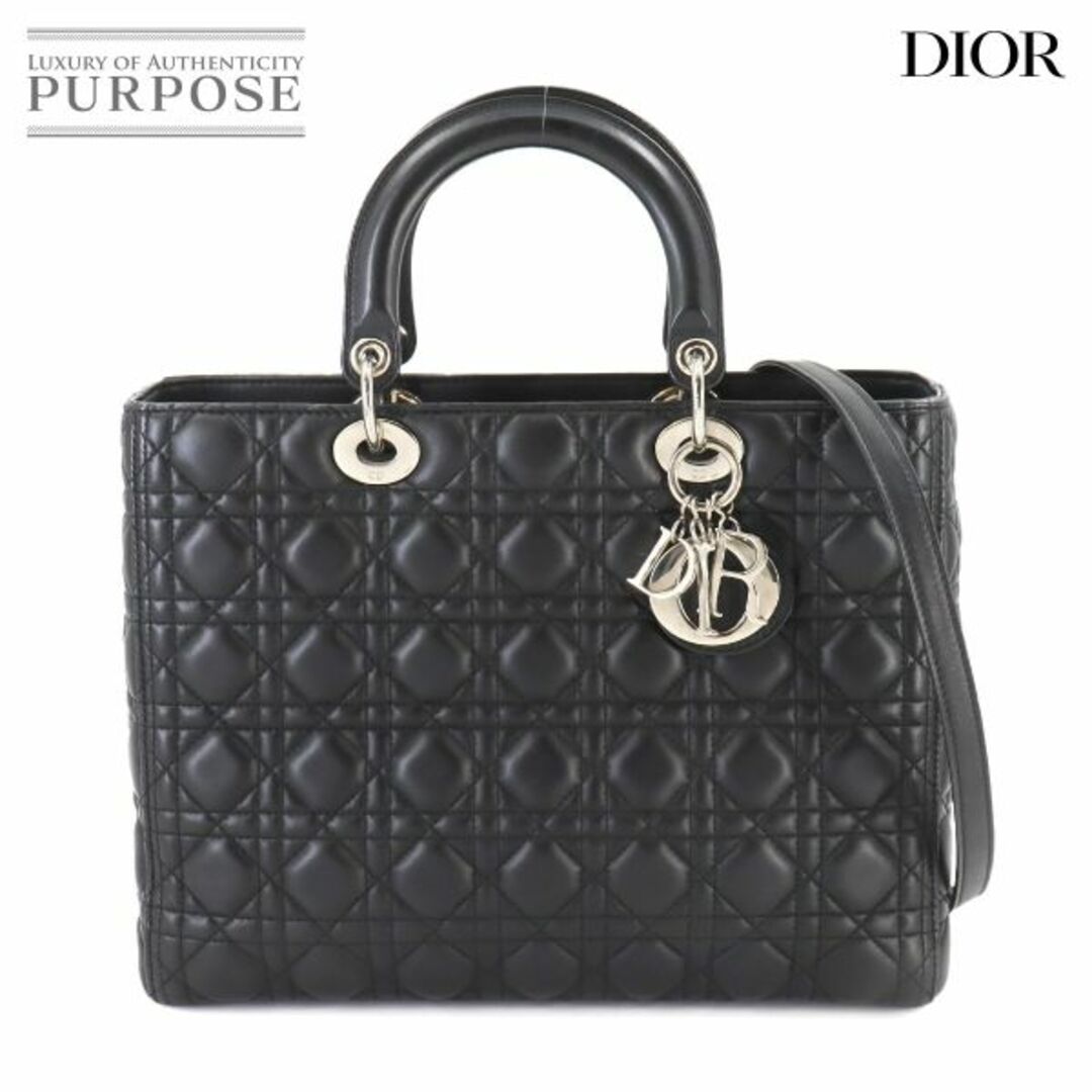 Christian Dior - 新品同様 クリスチャン ディオール Christian Dior レディディオール ラージ 2way ハンド ショルダー バッグ レザー ブラック VLP 90243389