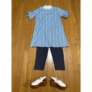 オリーブデオリーブ(OLIVEdesOLIVE)のOLIVE des  OLIVE ストライプ　ワンピース(ひざ丈ワンピース)