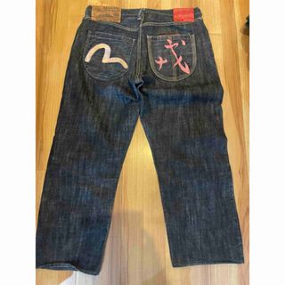 EVISU - サイズ36 2100 プラチナ耳 刺繍 ピンク 太め エヴィス EVISU - サイズ36 2100 プラチナ耳 刺繍 ピンク 太め エヴィス