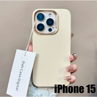 アップル(Apple)のiPhone 15 無印ケース　アイボリー (白系)　可愛くお洒落♡(iPhoneケース)