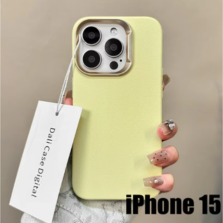 アップル(Apple)のiPhone 15 無印ケース　ライトイエロー (黄色系)　可愛くお洒落♡(iPhoneケース)