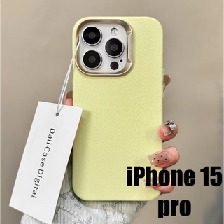 アップル(Apple)のiPhone 15 proケース　ライトイエロー (黄色系)　可愛くお洒落♡(iPhoneケース)