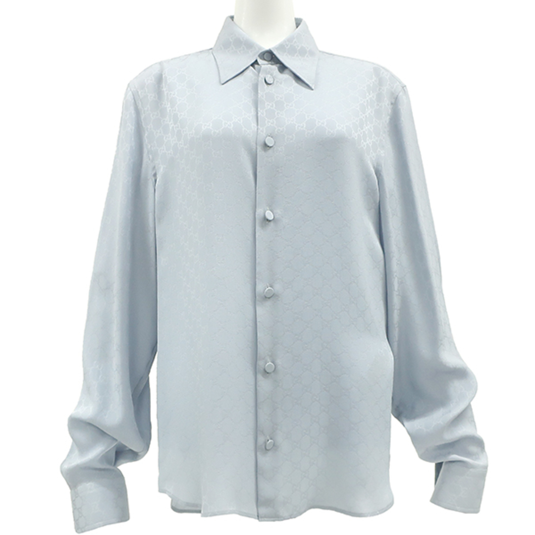 GUCCI - グッチ GUCCI 長袖シャツ GGパターン シルク シャツ GUCCI - グッチ GUCCI 長袖シャツ GGパターン シルク シャツ