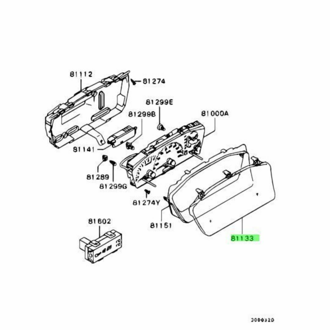 三菱(ミツビシ)のミツビシ 純正 ランサー ランサーセディア ガラス コンビネーションメーター 自動車/バイクの自動車(車種別パーツ)の商品写真