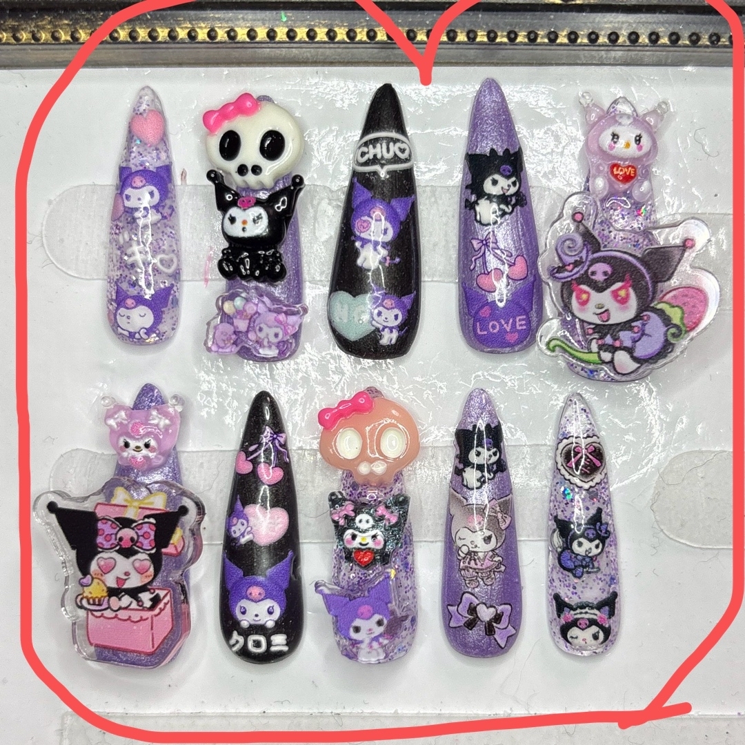 nail No.668 クロミ サンリオ パープル 紫 推しキャラ 人気 コスメ/美容のネイル(つけ爪/ネイルチップ)の商品写真