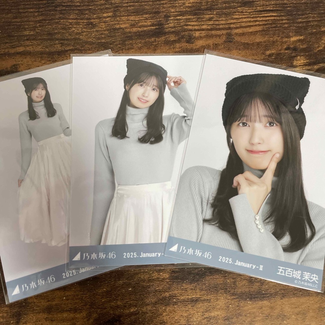 乃木坂46(ノギザカフォーティーシックス)の乃木坂46 五百城茉央 猫耳ニット帽 生写真 コンプ エンタメ/ホビーのタレントグッズ(アイドルグッズ)の商品写真