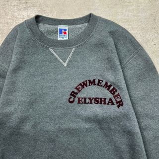 90年代 USA製 RUSSELL ATHLETIC ラッセル スウェットシャツ フロッキープリント メンズM(スウェット)