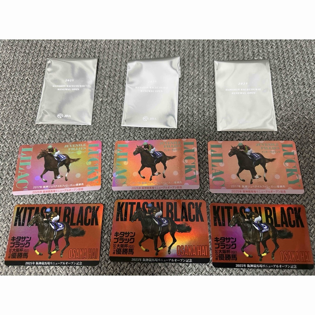 阪神競馬場リニューアル 3/1 UMACA ホログラムカード 6枚セット エンタメ/ホビーのコレクション(ノベルティグッズ)の商品写真