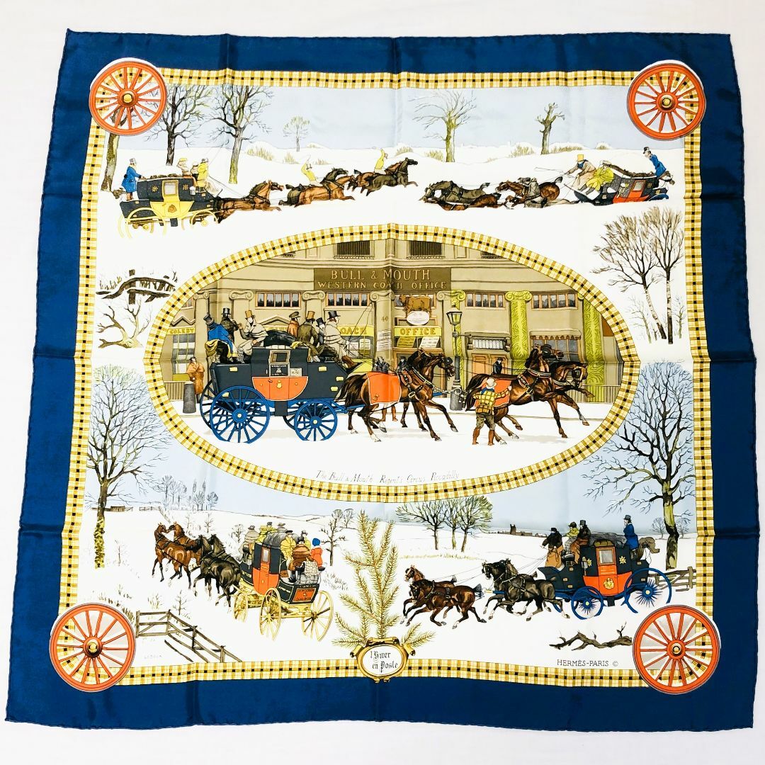 HERMES - HERMES エルメス カレ90 郵便馬車 美品