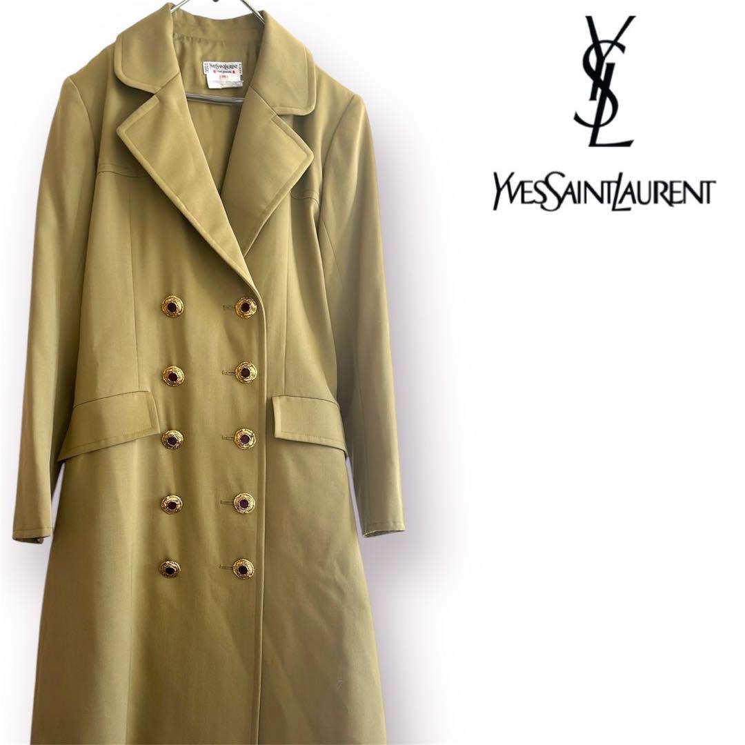 Yves Saint Laurent - 70s Yves saint Laurent 金ボタン ロングコート ウール