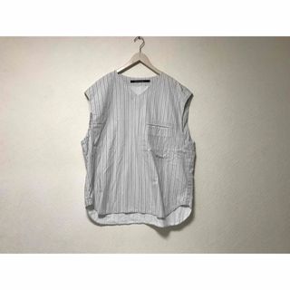 niko and... - 本物ニコアンドNIKOANDコットンシャツストライプ柄Vネックベストジレ白XL