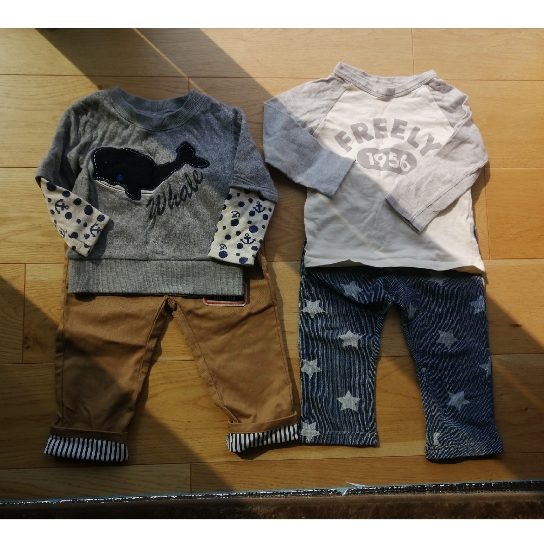 西松屋(ニシマツヤ)の90&95 トップス2枚目、ズボン2枚 キッズ/ベビー/マタニティのキッズ服男の子用(90cm~)(パンツ/スパッツ)の商品写真