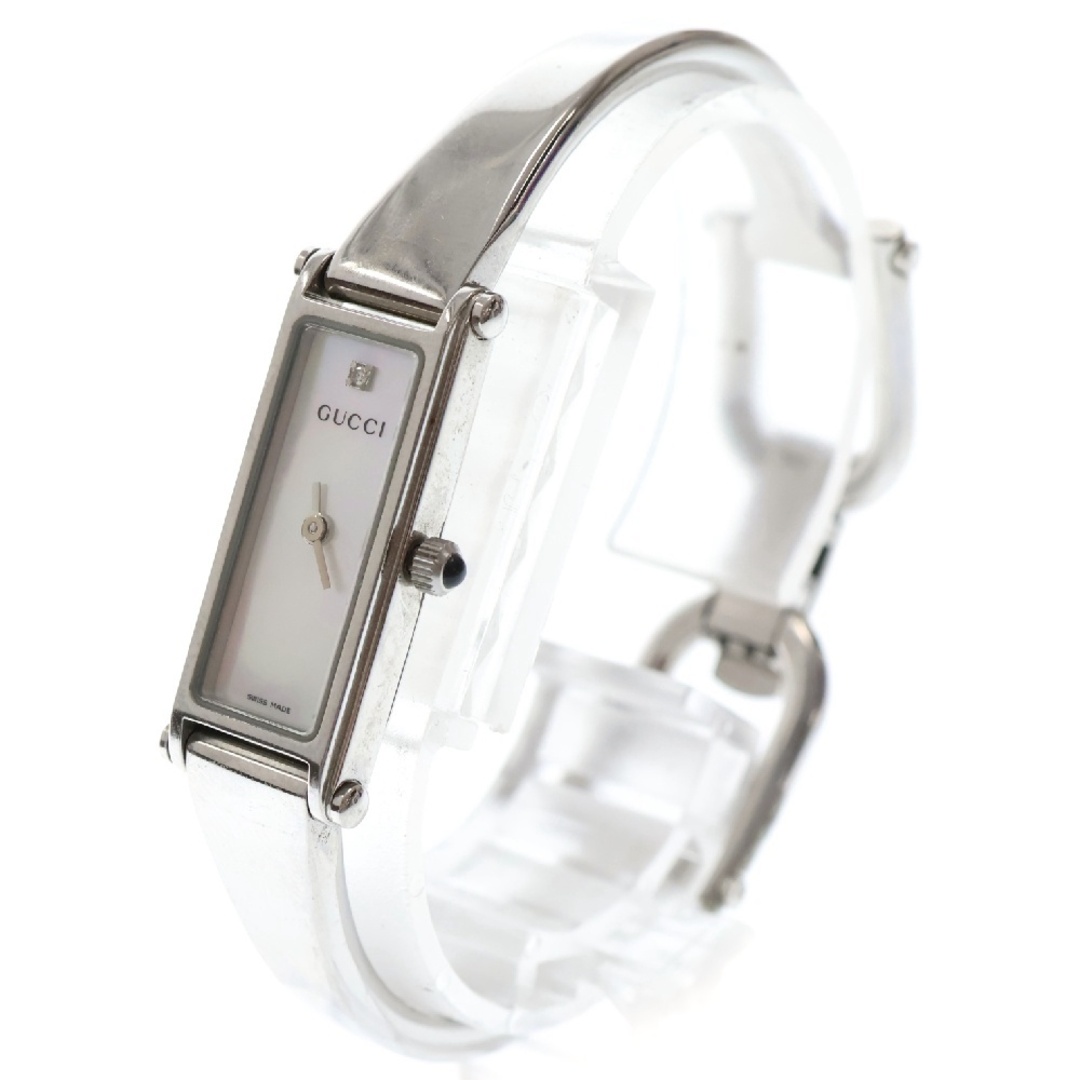 GUCCI - GUCCI グッチ 1500L バングルウォッチ シェル文字盤 SS GUCCI - GUCCI グッチ 1500L バングルウォッチ シェル文字盤 SS