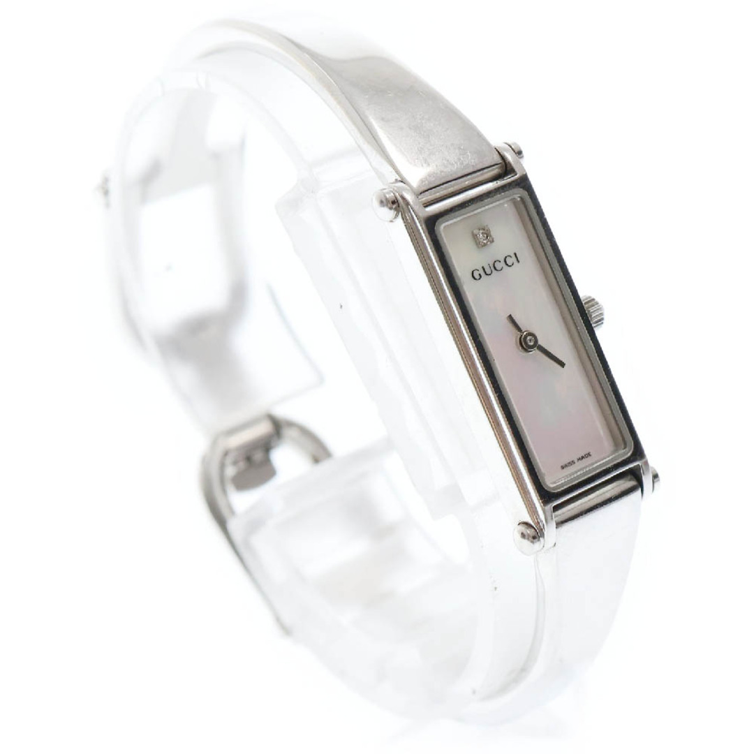 GUCCI - GUCCI グッチ 1500L バングルウォッチ シェル文字盤 SS GUCCI - GUCCI グッチ 1500L バングルウォッチ シェル文字盤 SS