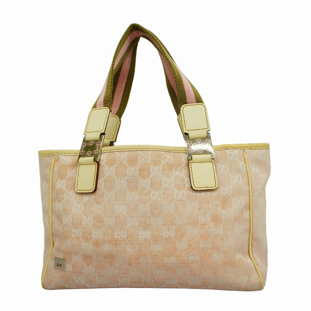 GUCCI - 【5cd4547】グッチ トートバッグ GGキャンバス 445810 キャンバス ピンク シルバー金具【中古】レディース