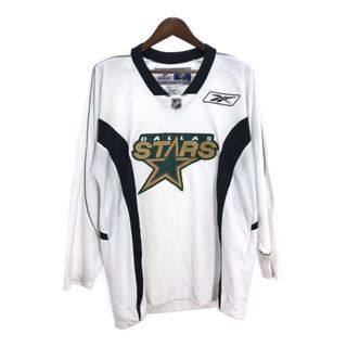 リーボック(Reebok)のReebok リーボック NHL ダラス・スターズ ユニフォーム ゲームシャツ プロチーム ホッケー ホワイト(メンズ M)中古 古着 T6614(その他)