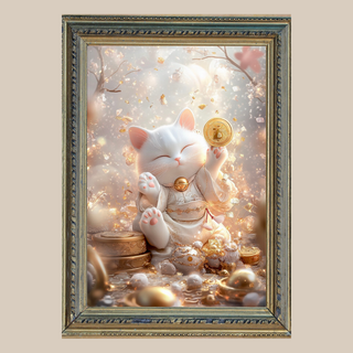 金運・健康・幸福✨招き猫✨No.68【開運•風水•絵画風•ヒーリングアート】(アート/写真)