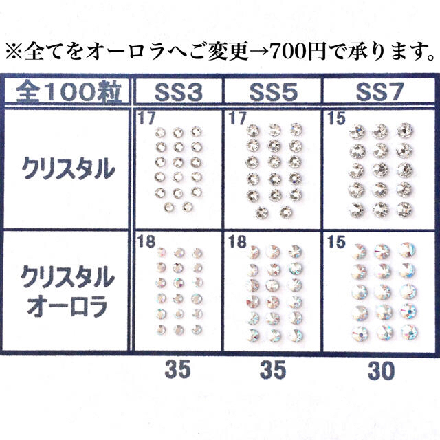 SWAROVSKI(スワロフスキー)の♩゜小さいネイルサイズ【スワロフスキー】オーロラmix 100粒 コスメ/美容のネイル(デコパーツ)の商品写真