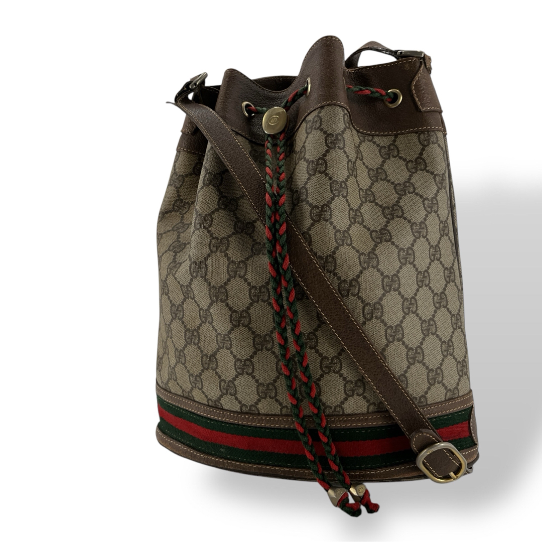 【特別送料無料！】 GUCCI - オールドグッチ 巾着 ショルダーバッグ シェリーライン バッグ