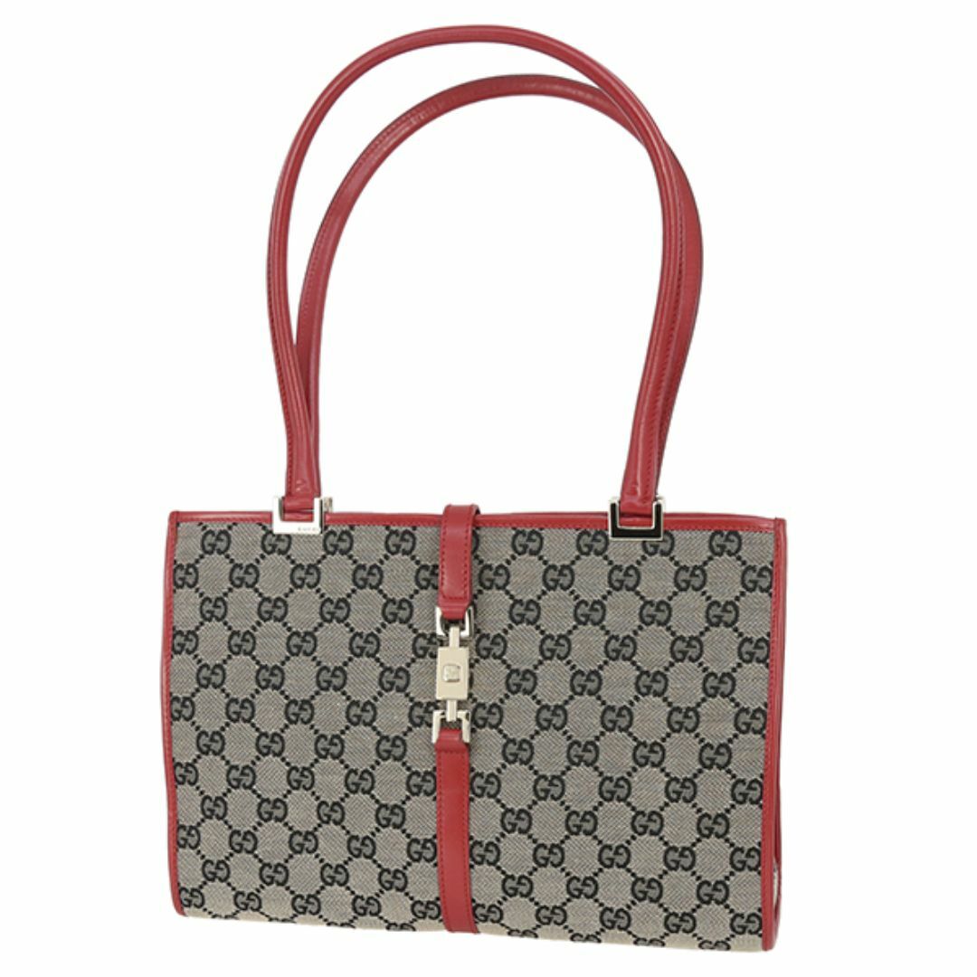 GUCCI - グッチ トートバッグ 肩掛けバッグ ジャッキー GGキャンバス レザー ブラウン ゴールド レディース 美品 155618