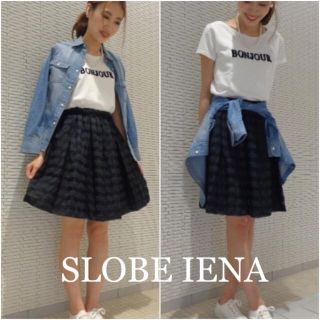 スローブイエナ(SLOBE IENA)のSLOBE IENA❤️シースルーボーダースカート(ひざ丈スカート)