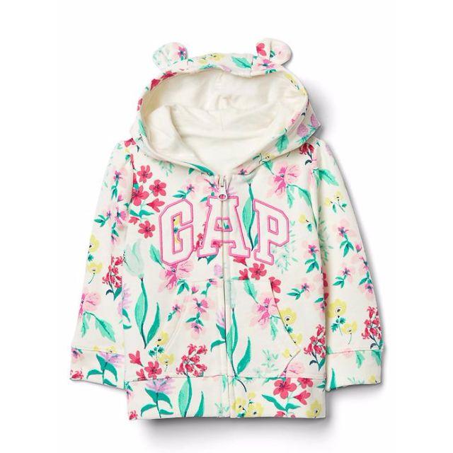 babyGAP(ベビーギャップ)の週末限定価格　baby GAP　新商品★　花柄ロゴベア ジップパーカー　新品 キッズ/ベビー/マタニティのベビー服(~85cm)(その他)の商品写真