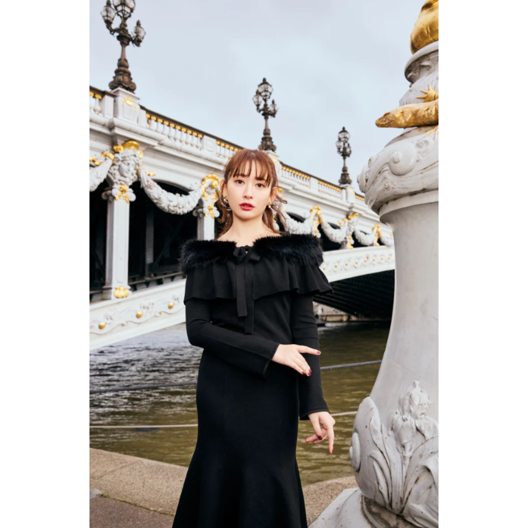 ワンピース Her lip to Ritz Faux Fur Mermaid Dress herlipto 【12月3日(日)19時発売】 🌟Ritz Faux Fur Mermaid